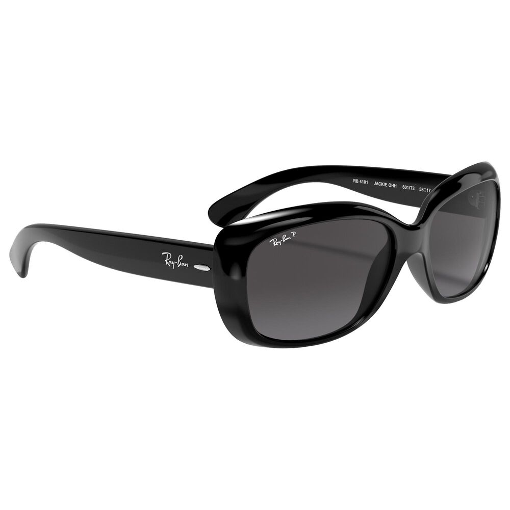Ray-Ban Jackie Ohh Sunglasses with Grey Lenses in Polished Black, , large
