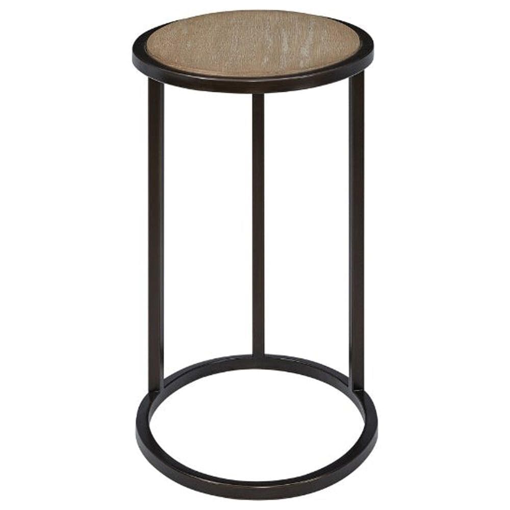 Bernards Furniture Trilogy Metal Wood Top Chairside Table in Toffee, , large