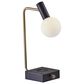 Adesso Windsor LED Desk Lamp in Matte Black and Antique Brass, , large
