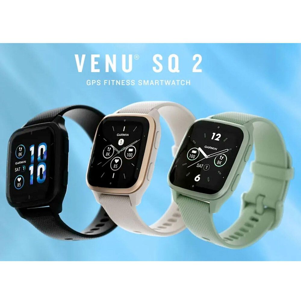 Garmin Venu Sq 2 GPS Smartwatch in Metallic Mint Aluminum Bezel 