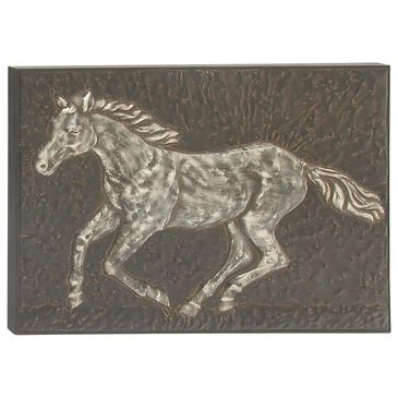 Maple and Jade 26" x 38" Horse Wall Art in Gray, , large