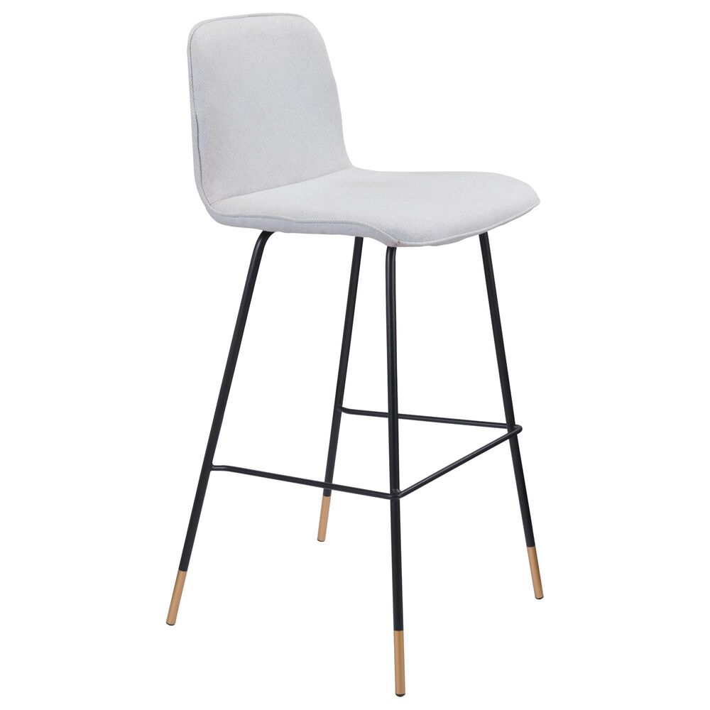 Zuo Modern Gironde Bar Stool in Light Gray and Black, , large