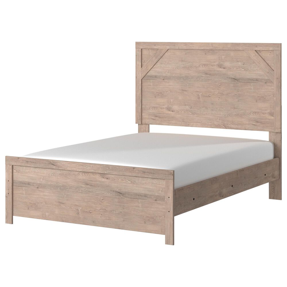 Ashley Senniberg Full Panel Bed in Light Browna and White, , large