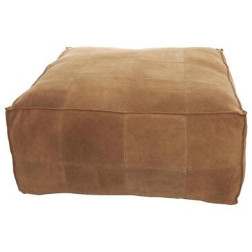 Maple and Jade 35" Low Profile Square Stuffed Pouf in Brown, , large