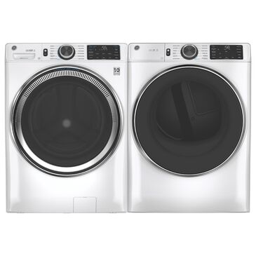 GE Appliances 4.8 Cu. Ft. Front Load Washer and 7.8 Cu. Ft. Gas Dryer Laundry Pair in White, , large