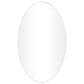 Maple and Jade 24" Oval Wood Wall Mirror with Thin Minimalistic Frame in White, , large