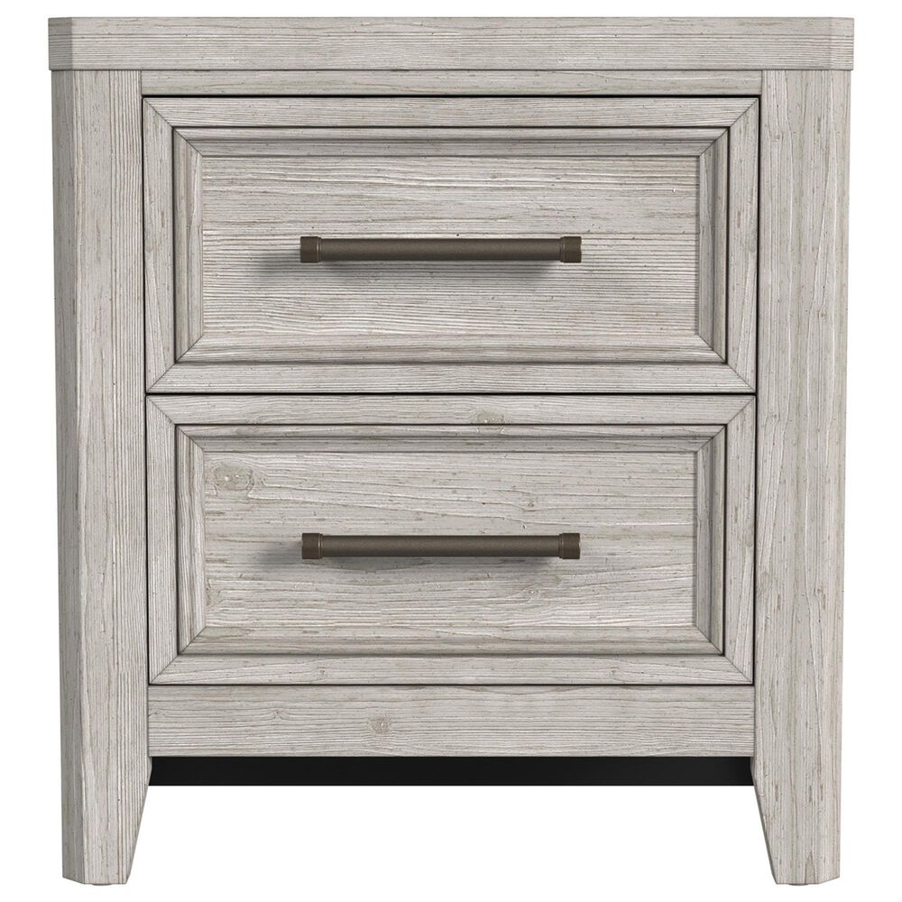 Eastern Shore Carlson 2-Drawer Nightstand in Washed Linen with Power Outlet, , large