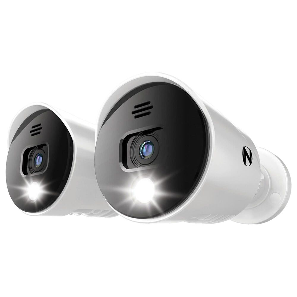 Night Owl Add On Wired 1080p Spotlight Cameras with Audio Alerts and Sirens in White and Black - 2 Pack, , large