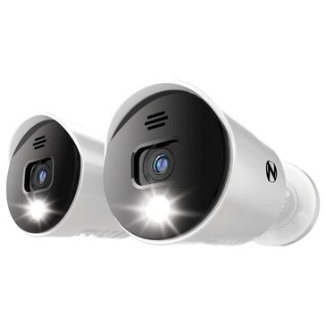 Night Owl Add On Wired 1080p Spotlight Cameras with Audio Alerts and Sirens in White and Black - 2 Pack, , large