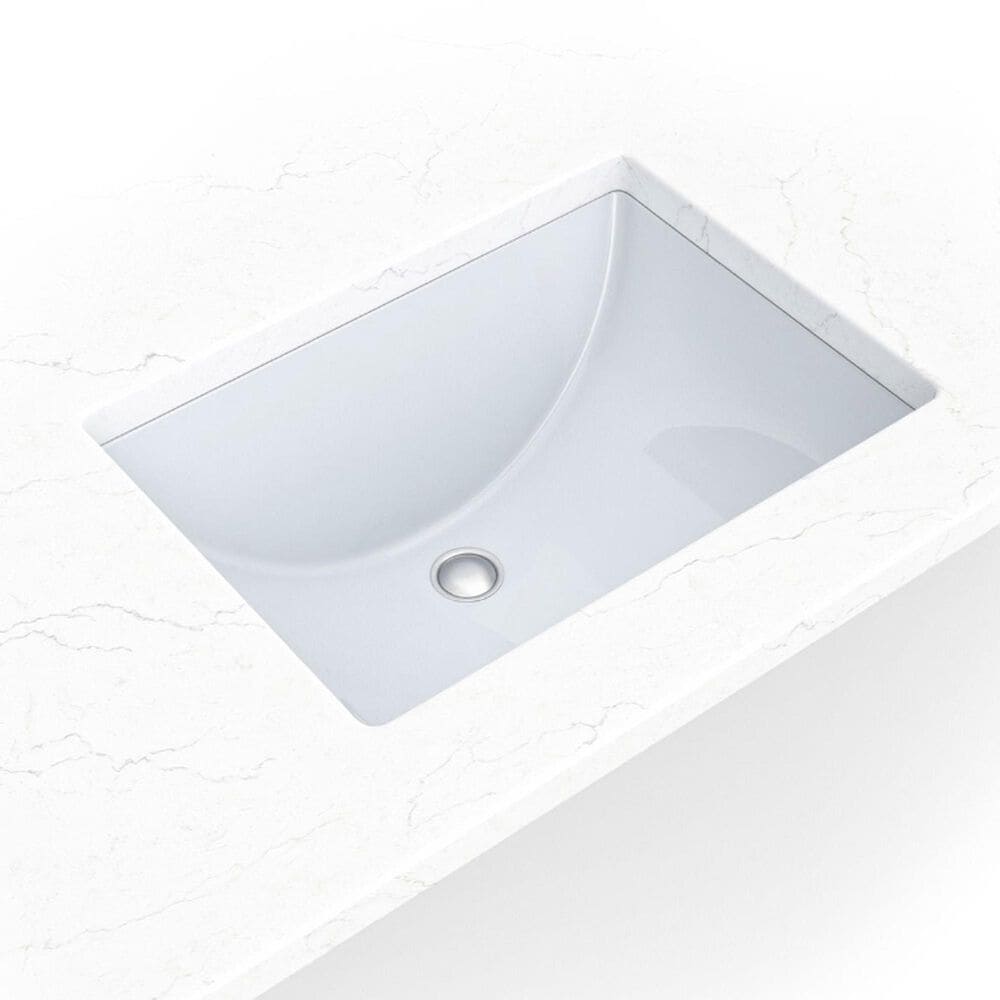 MSI 18.5" x 13.75" Rectangular Porcelain Undermount Bathroom Vanity Sink in White, , large