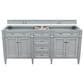 James Martin Vanities Brittany 72" Double Bathroom Vanity in Urban Gray with 3 cm Victorian Silver Quartz Top and Rectangular Sinks, , large