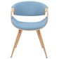 Armen Living Butterfly Arm Chair with Blue Upholstery in Oak, , large