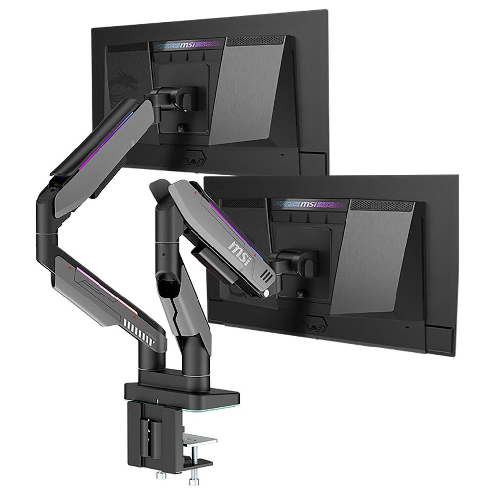 MSI Full-Motion Dual Monitor Mount for 17&quot;-35&quot; Screen in Matte Black and Painted Grey, , large