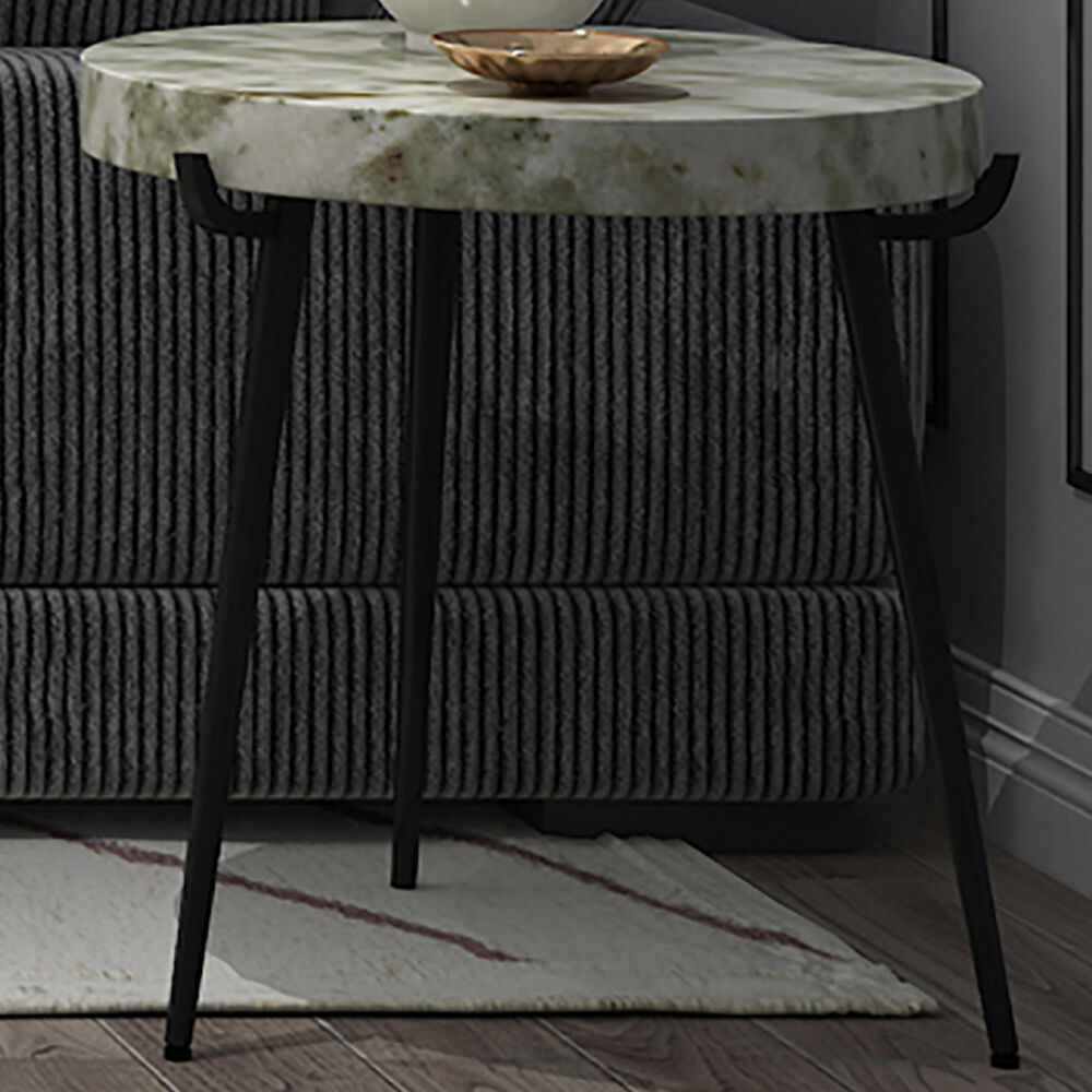 Moe&#39;s Home Collection Brinley Marble Accent Table in Light Brown and Black, , large