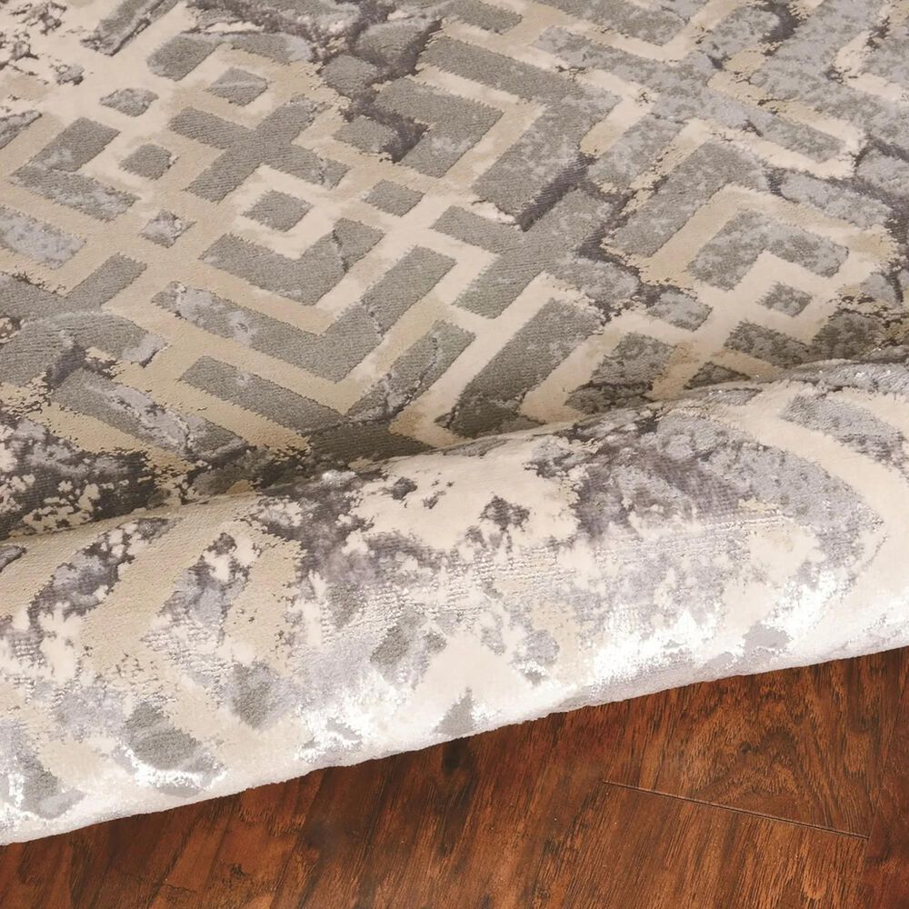 Kas Oriental Rugs Luna Dimensions 3&#39;3&quot; x 4&#39;11&quot; Sand and Silver Area Rug, , large