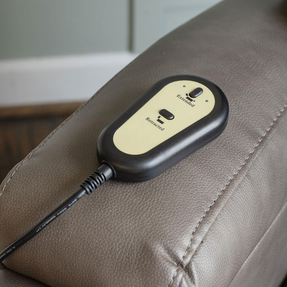 Linon Home Decor Peoria Power Lift Recliner in Mushroom, , large