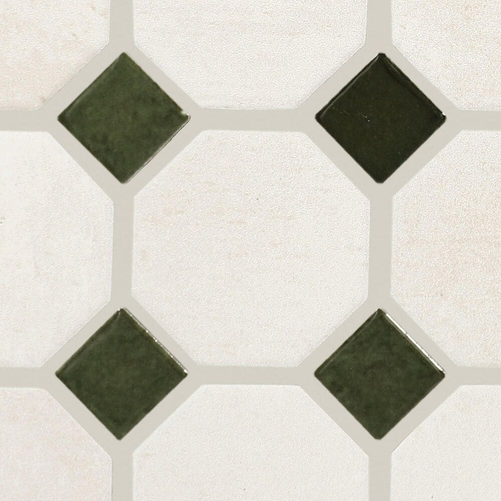 Dal-Tile Relicca Pristine Nook 12" x 12" Octagon Dot Ceramic Mosaic Sheet, , large