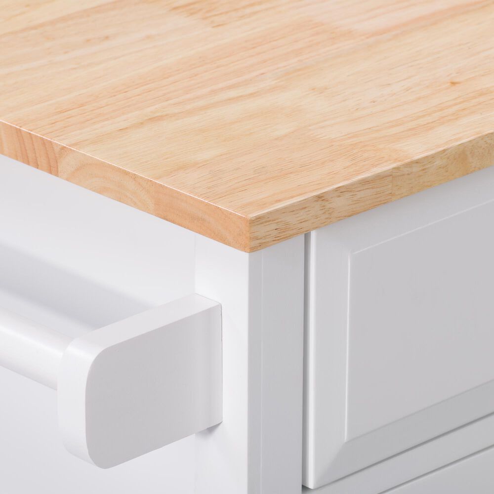 CorLiving Sage 2 Shelves Kitchen Cart in White, , large