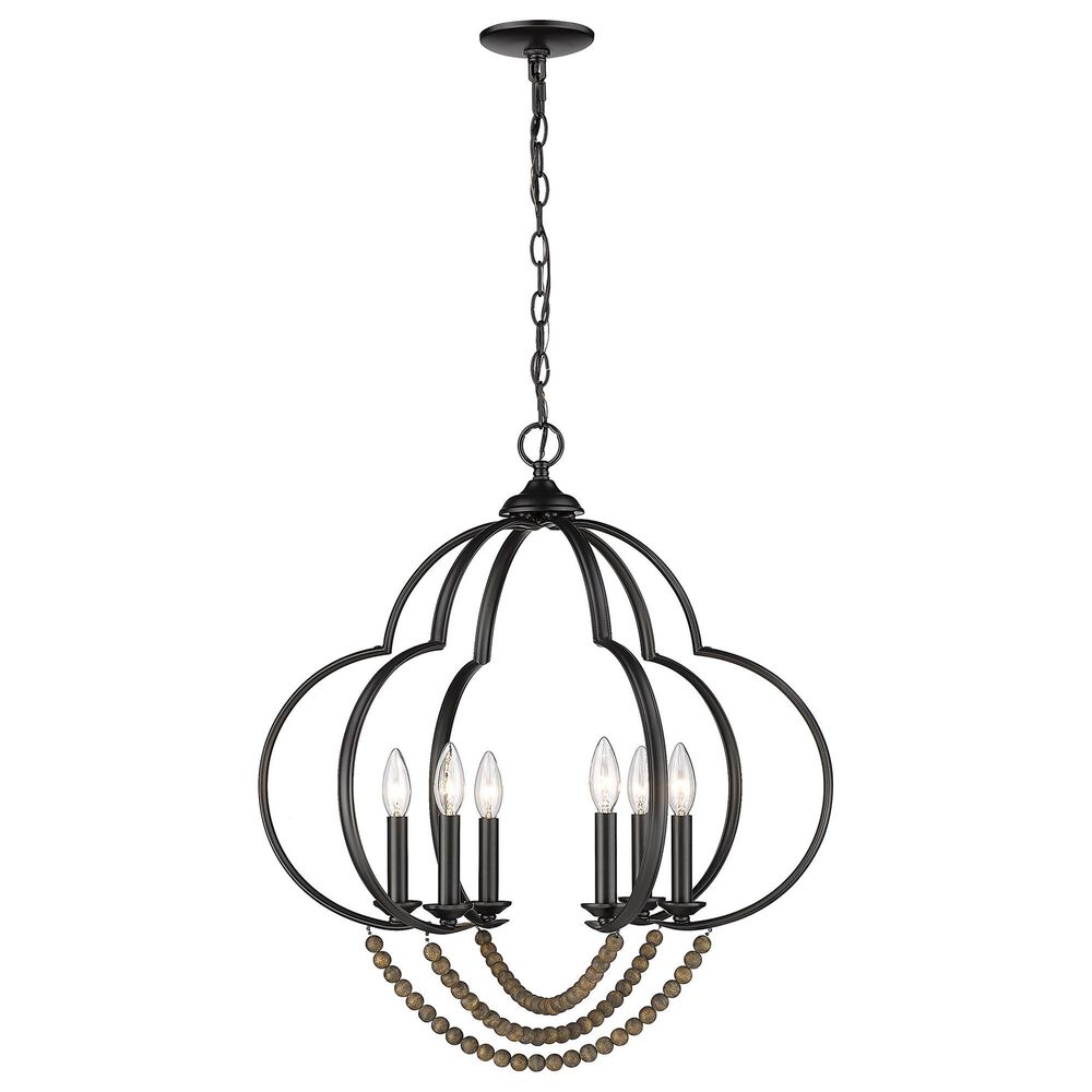 Golden Lighting Flori 6-Light Pendant in Matte Black, , large