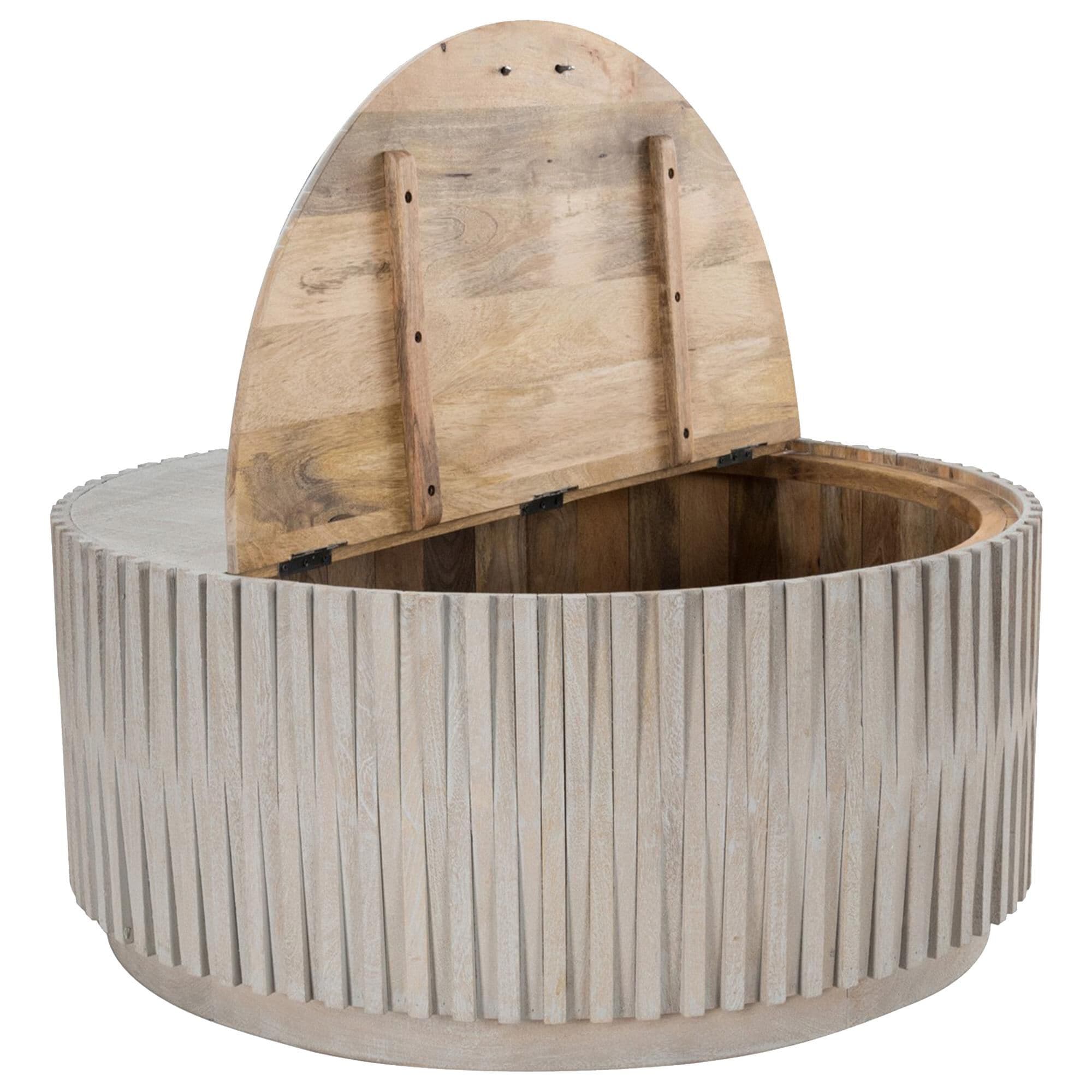 Round lift top coffee table with storage sale