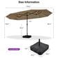 HOMLUX 15"  Outdoor Double-Sided Market Umbrella with Base in Grey, , large