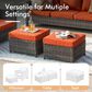 HOMLUX 7 Piece Outdoor Patio Set in Orange, , large
