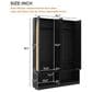 HOMLUX 6-Hook Hall Tree with 2-Rattan Doors in Black, , large