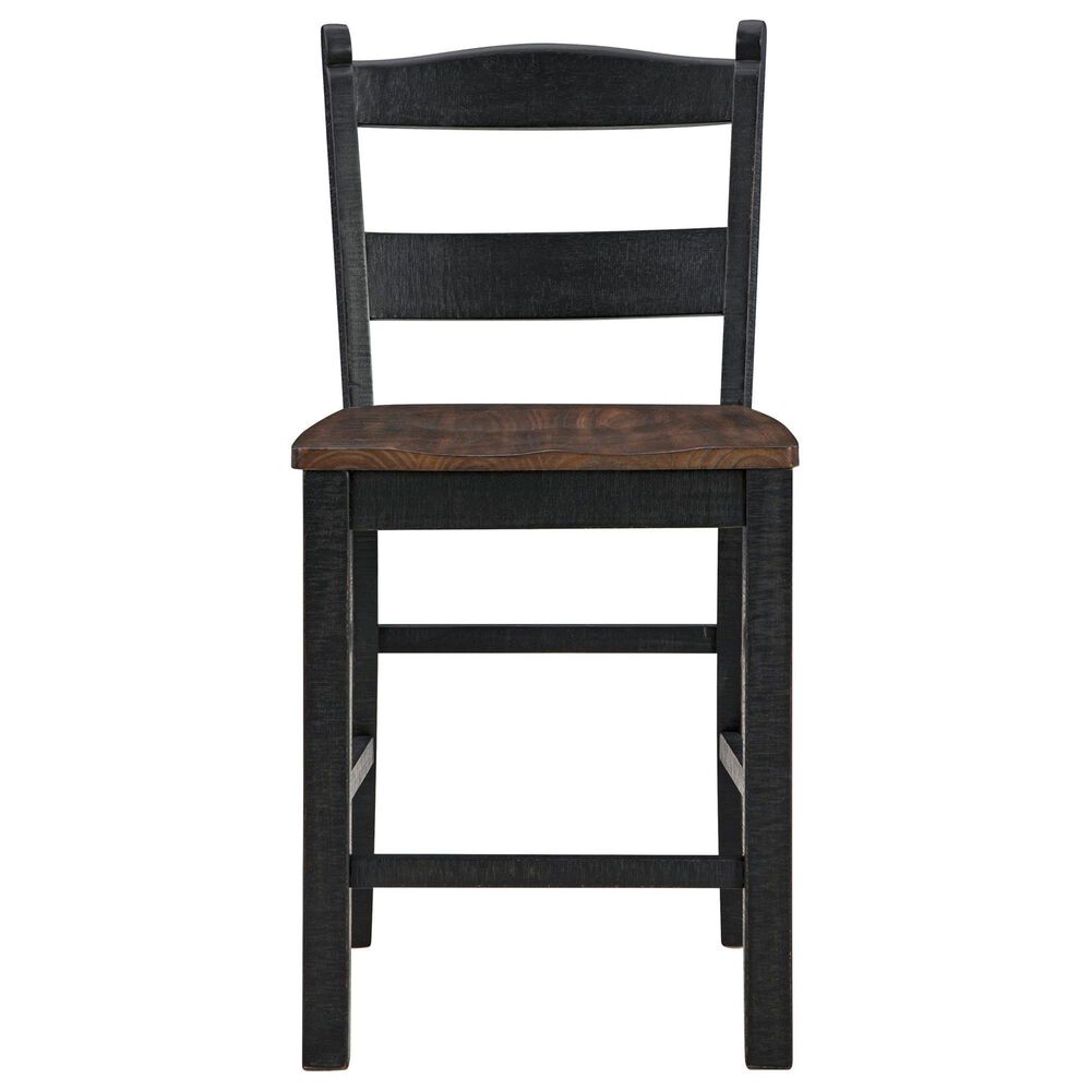 Ashley Valebeck Bar Stool in Distressed Black and Brown, , large