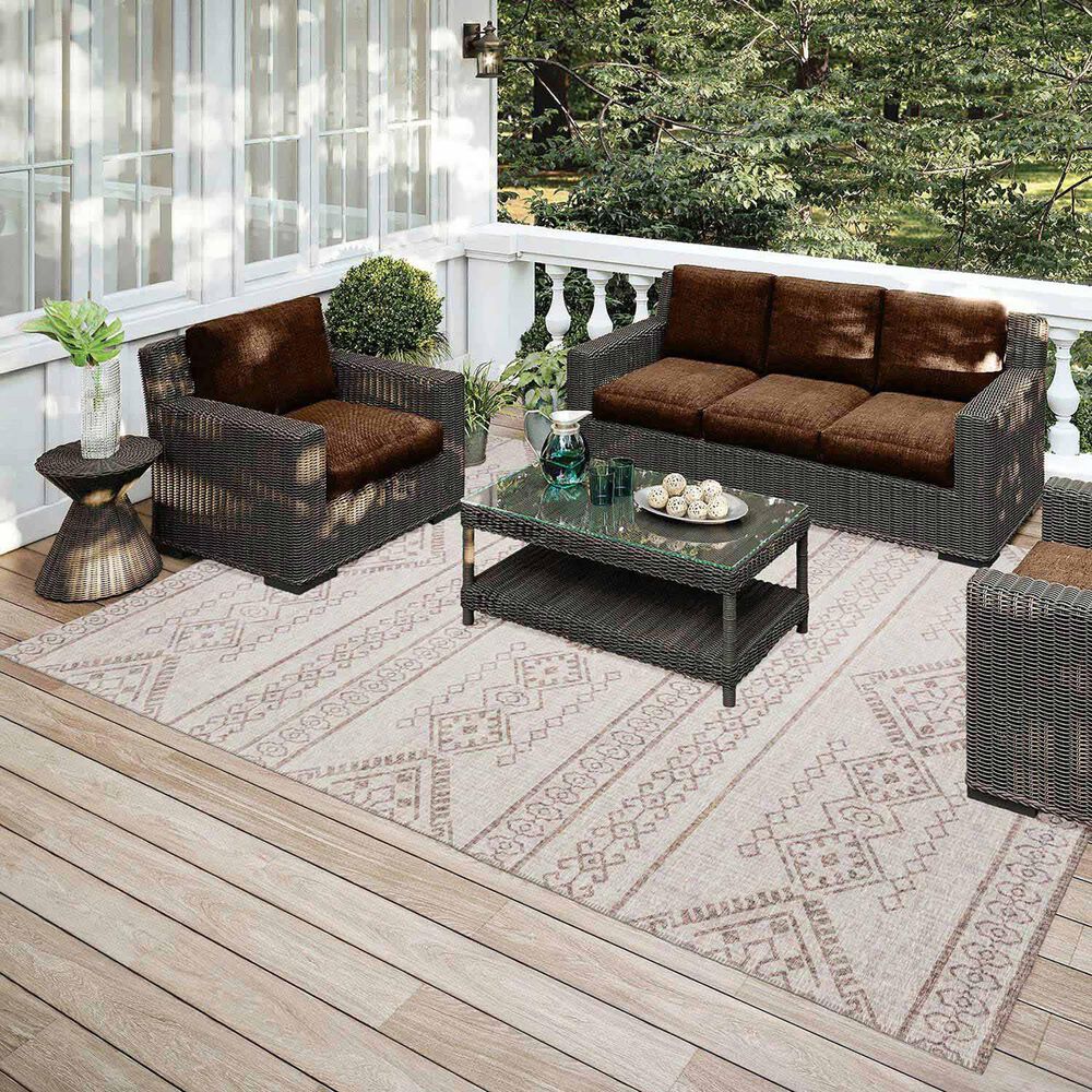 Dalyn Rug Company Sedona Southwestern 3&#39; x 5&#39; Putty Indoor/Outdoor Area Performance Rug, , large