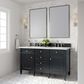 James Martin Vanities Brittany 60" Double Bathroom Vanity in Black Onyx with 3 cm Lime Delight Quartz Top and Rectangular Sinks, , large