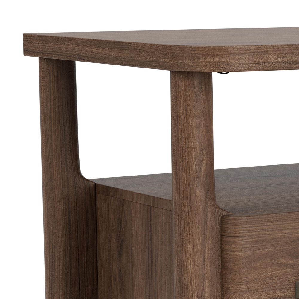 Riverside Furniture Delia 1 Drawer 2 Shelf Nightstand in Nouveau Walnut, , large