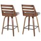 Lumisource Trevi Swivel Counter Stool with Grey Cushion in Walnut and Black (Set of 2), , large