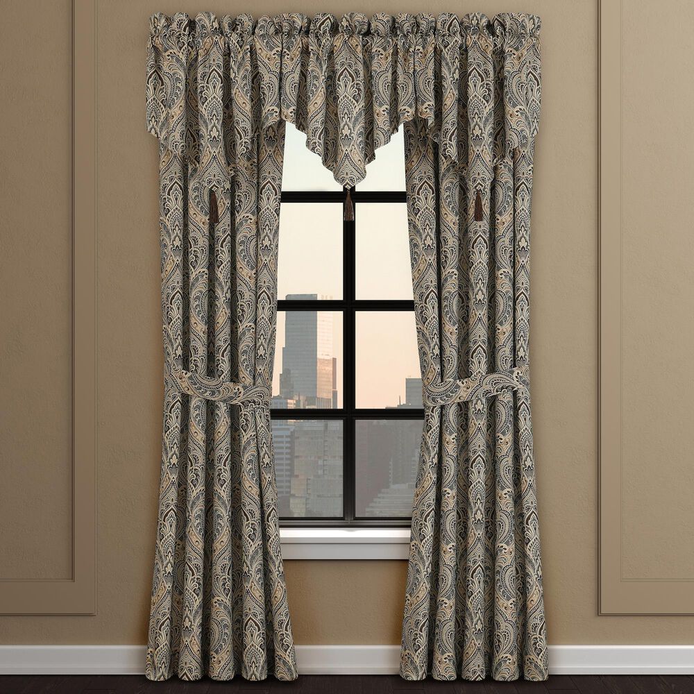 J. Queen New York Maren 100&quot; x 84&quot; Window Panel Pair in Antique Gold, Beige and Chocolate, , large