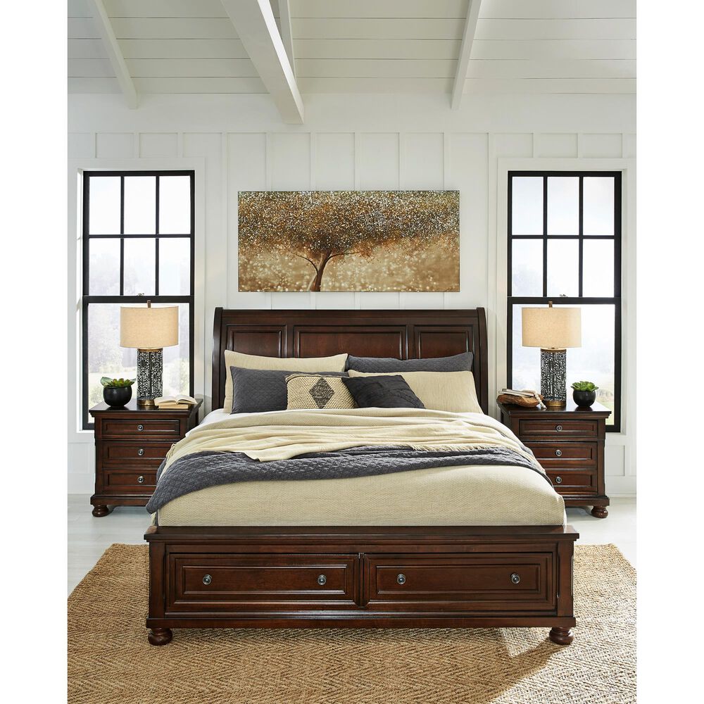 Millenium Porter King Sleigh Storage Bed in Burnished Brown, , large