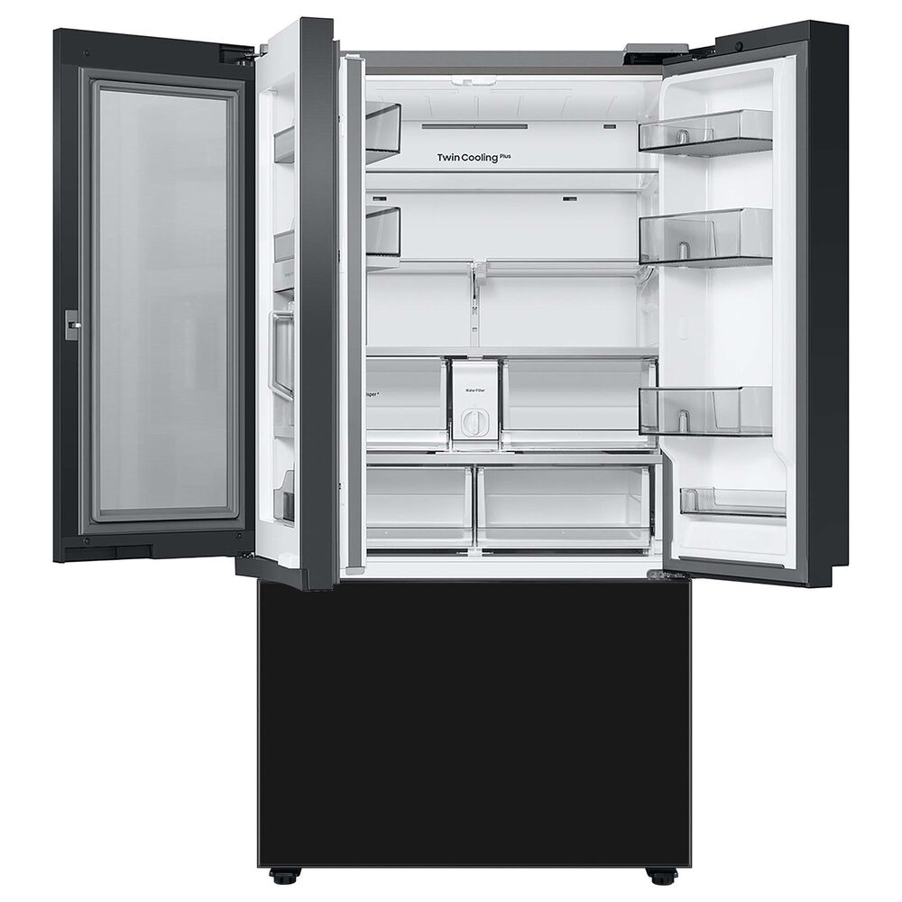 Samsung 30 Cu. Ft. Bespoke 3-Door French Door Refrigerator in White and Charcoal Glass, , large