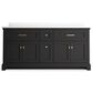 Kohler Charlemont 72" Double Bathroom Vanity in Ferrous Grey with 3 cm White Quartz Top and Rectangular Sinks, , large