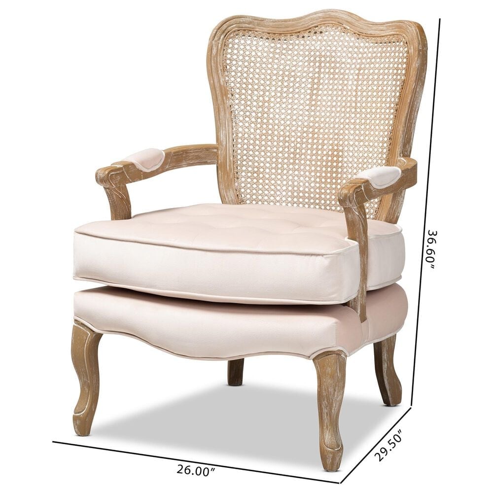 Baxton Studio Vallea Arm Chair in Light Beige, , large