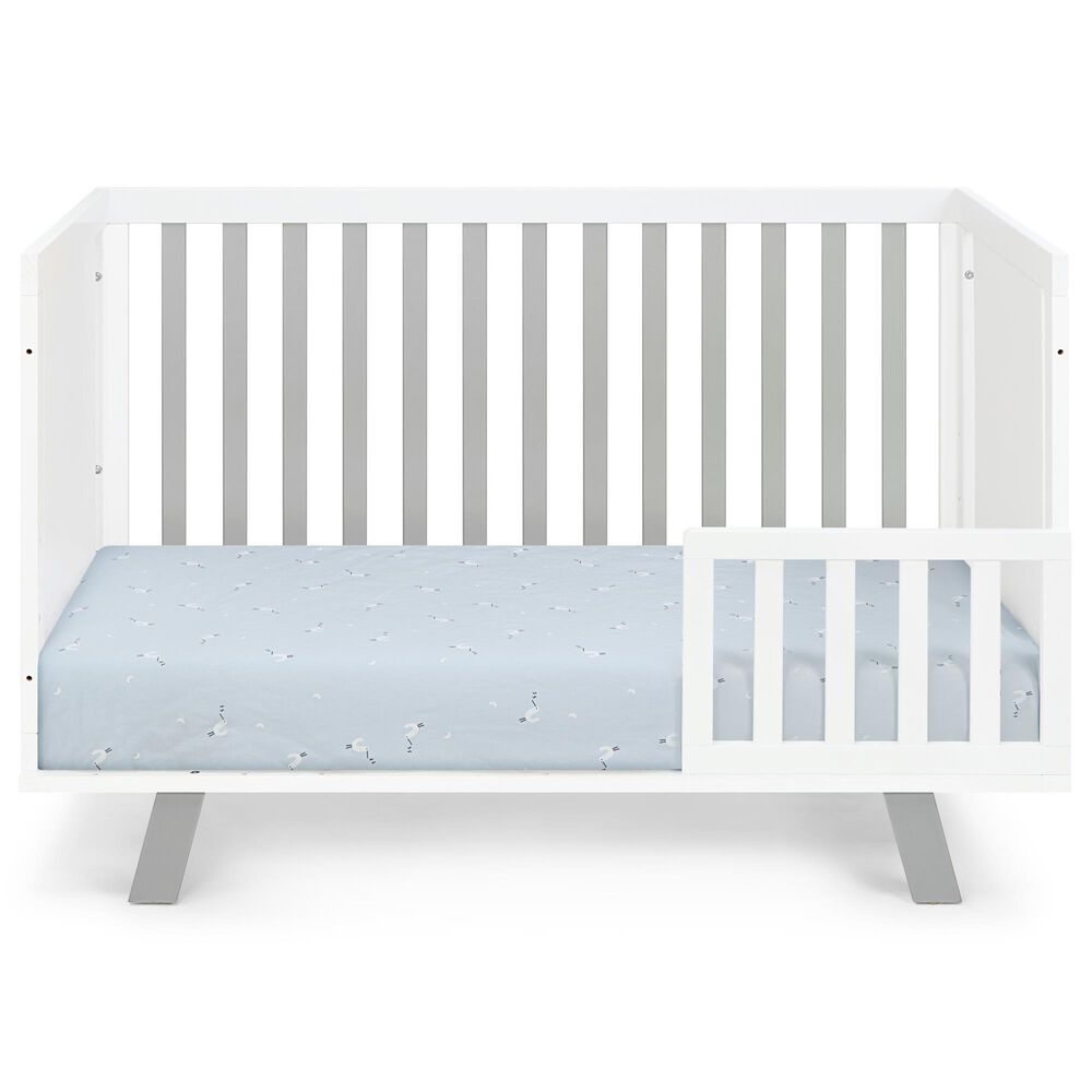Hearth and Haven Livia 3-In-1 Convertible Island Crib in White and Gray, , large