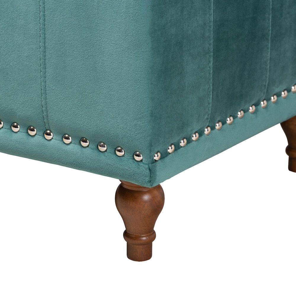 Baxton Studio Kaylee Storage Ottoman Bench in Teal Blue, , large