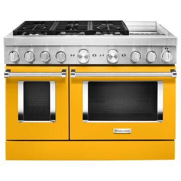 KitchenAid 6.3 Cu. Ft. Freestanding Double Oven Dual Fuel Range with True Convection in Yellow Pepper, , large