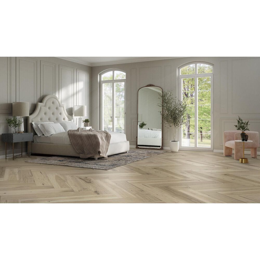 Mannington Maison Provence Herringbone Blanc Hickory Engineered Hardwood, , large