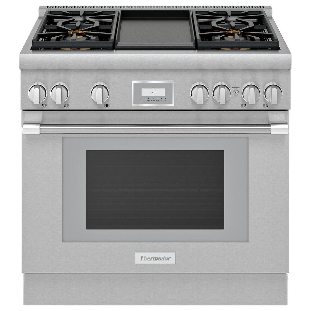 Thermador 36" Professional Harmony Standard Depth Gas Range with 4 Burners and Griddle in Stainless Steel, , large