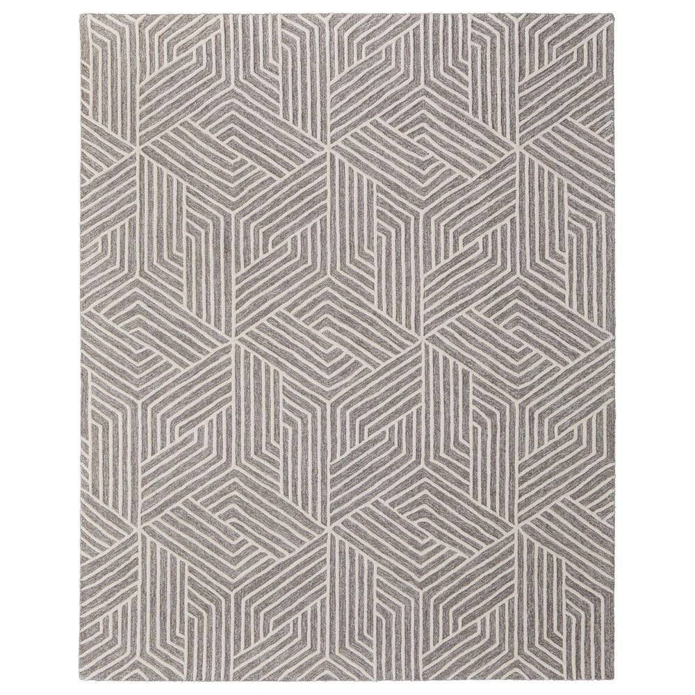 Feizy Lytton 2" x 3" Gray and Cream Area Rug, , large