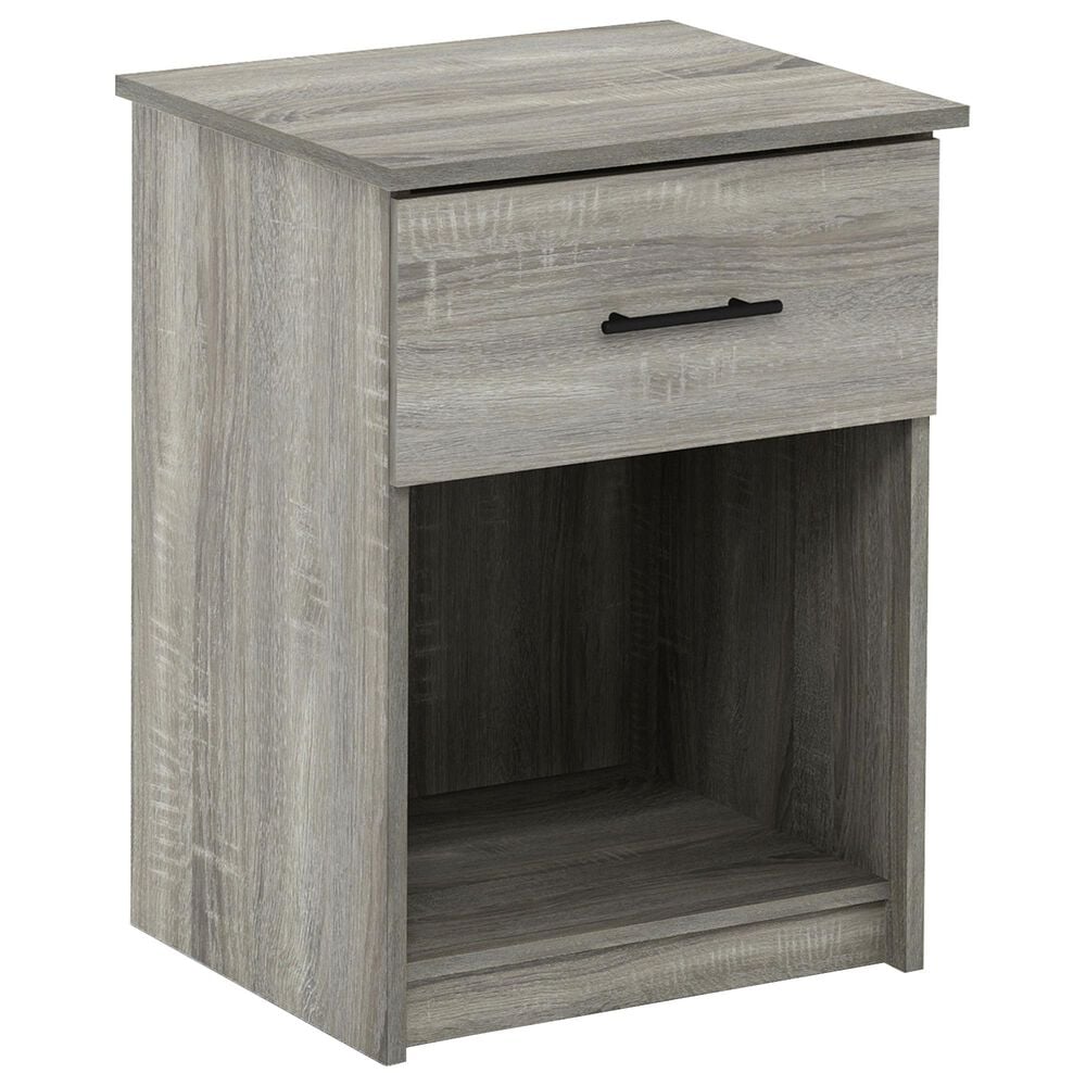 HOMLUX 1-Drawer Modern Nightstand with Bar Handle in French Oak Grey, , large