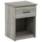 HOMLUX 1-Drawer Modern Nightstand with Bar Handle in French Oak Grey, , large
