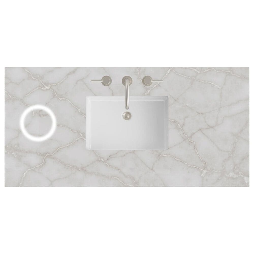 James Martin Vanities Brittany 48" Single Bathroom Vanity in Smokey Celadon with 3 cm Eternal Jasmine Pearl Silestone Top, Rectangular Sink and FreePower Wireless Charger, , large