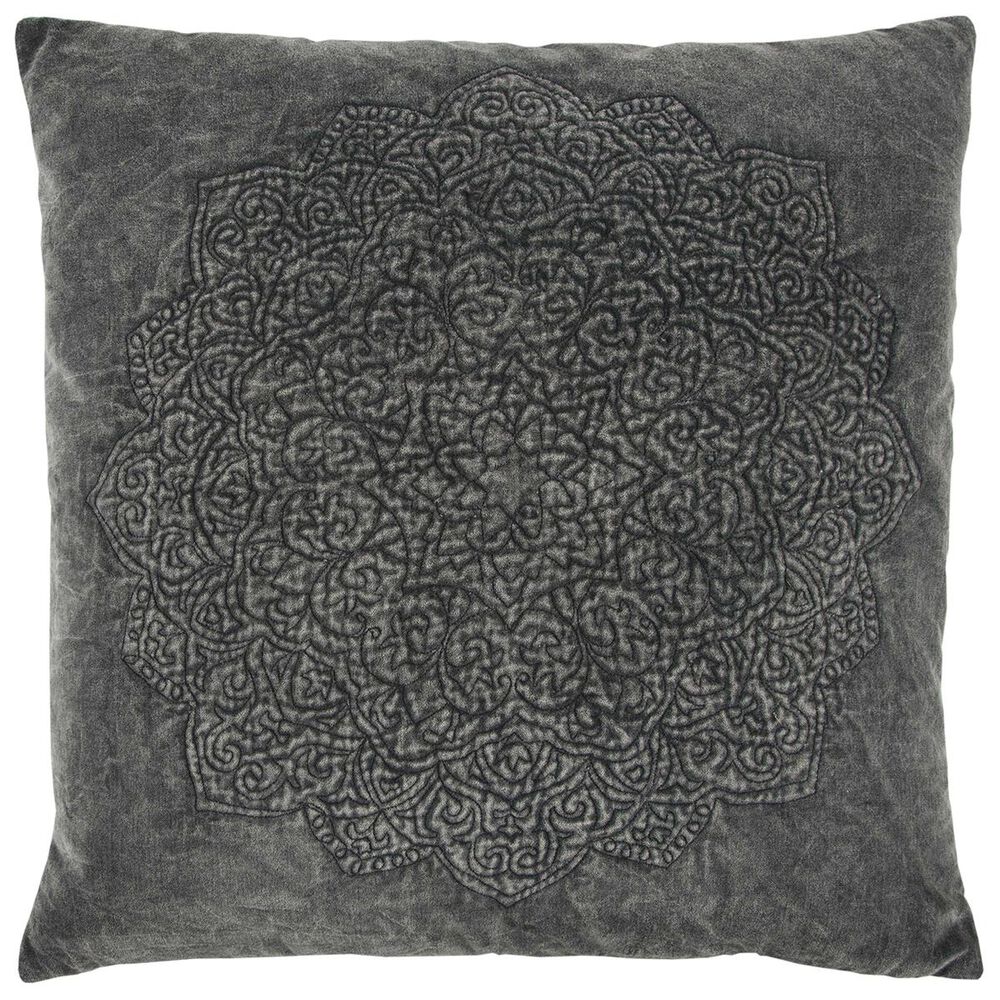 Rizzy Home 22" x 22" Pillow Cover in Dark Grey, , large