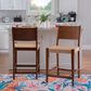 Linon Home Decor Cadence Counter Stool in Brown and Natural (Set of 2), , large