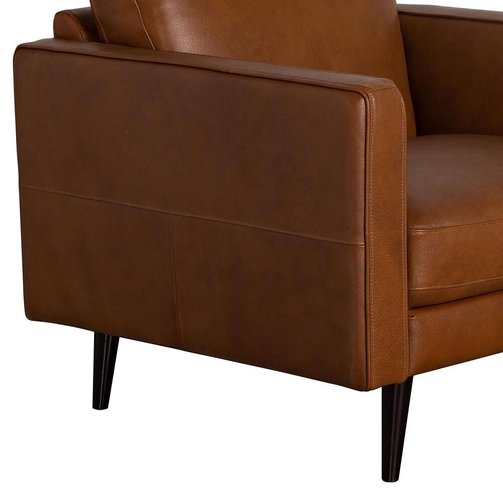 Natuzzi Editions Destrezza Leather Arm Chair in Brandy (Set of 2), , large