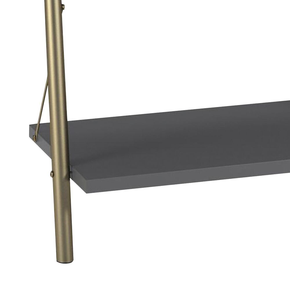 CosmoLiving by Cosmopolitan CosmoLiving Nova 4-Shelf Ladder Bookcase in Graphite Gray and Gold, , large